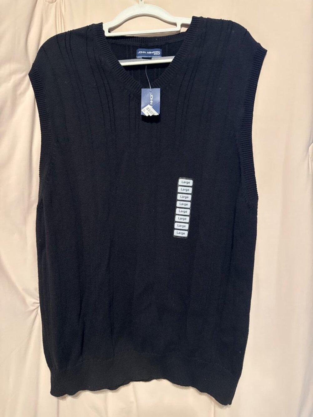 NWT John Ashford Golf V-Neck Sweater Vest Large